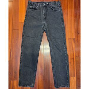 Vintage 1995 Levi's 505 Orange Tab Jeans 34x30 Black Faded Reg Fit Straight USA